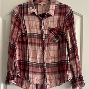 Como Vintage Red and Black Plaid Button Down Shirt